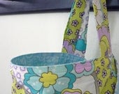 Nursing Cover - Reversible in Blue Floral & Purple, Aqua, Lime Flowers OOAK