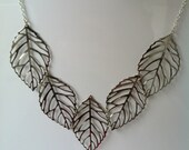 Metal Filligree Leaf Necklace