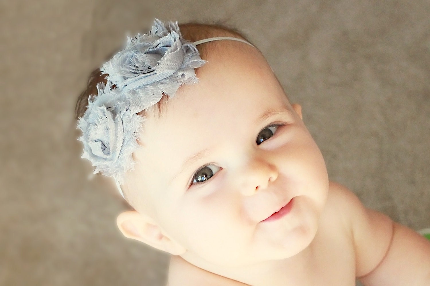 Gray flower headband-gray baby headband-newborn headband-baby girl headband-infant headband