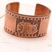 RESERVED FOR KELLY Etched Copper Bracelet Cuff Camera with 35mm film Photographer Gift