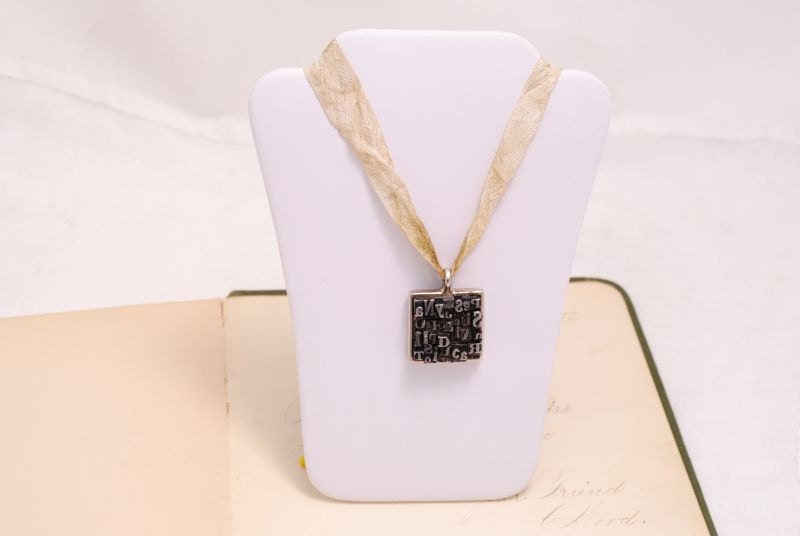 Letterpress Necklace Writer Gift