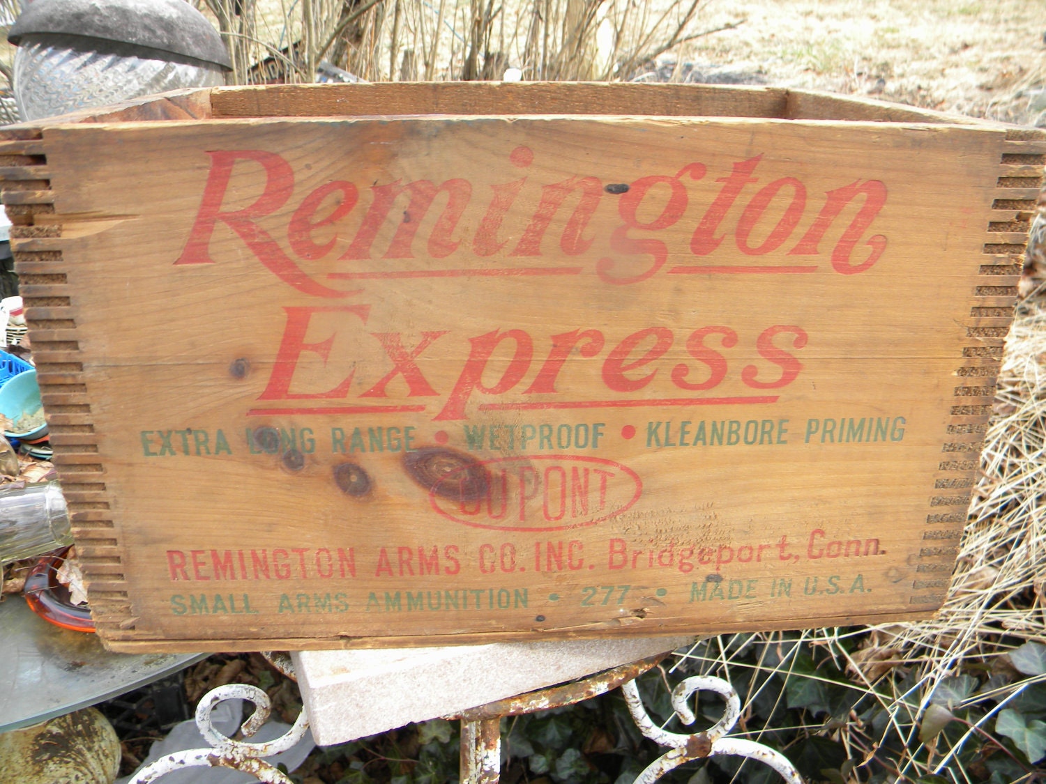 nice vintage AMMO ammunition wooden box REMINGTON EXPRESS shell 16 gauge