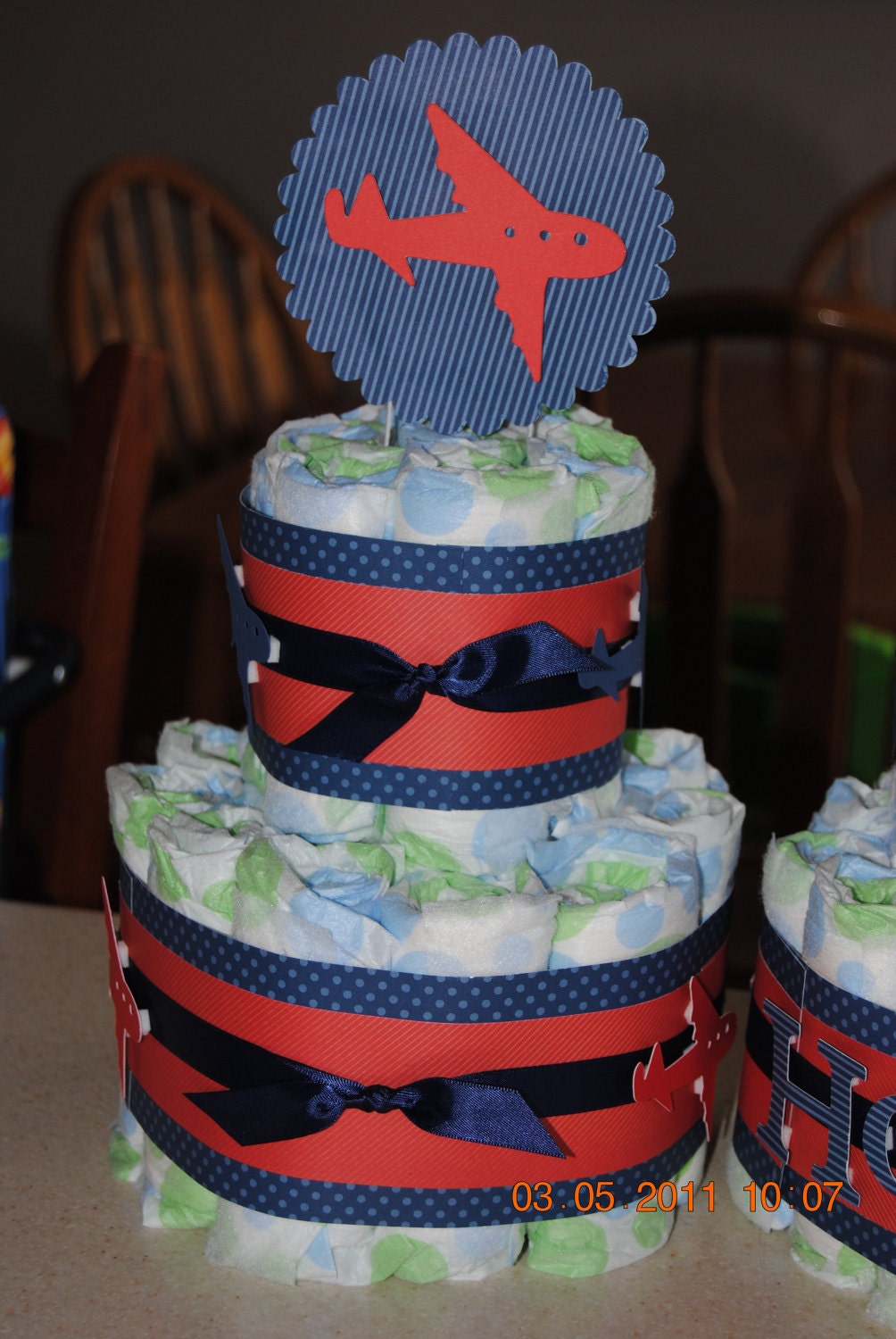 Airplane Theme Diaper Cake