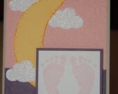 Handcrafted Baby Girl Card/Shower Invitation
