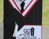 Handcrafted Cap & Gown Graduation Card