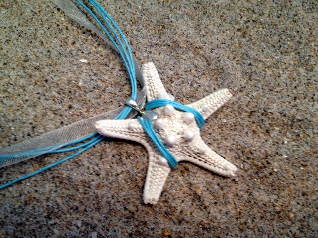 Starfish Necklace with Blue Hemp- Ships directly from FLORIDA