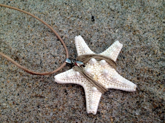 Starfish Necklace on Tan String