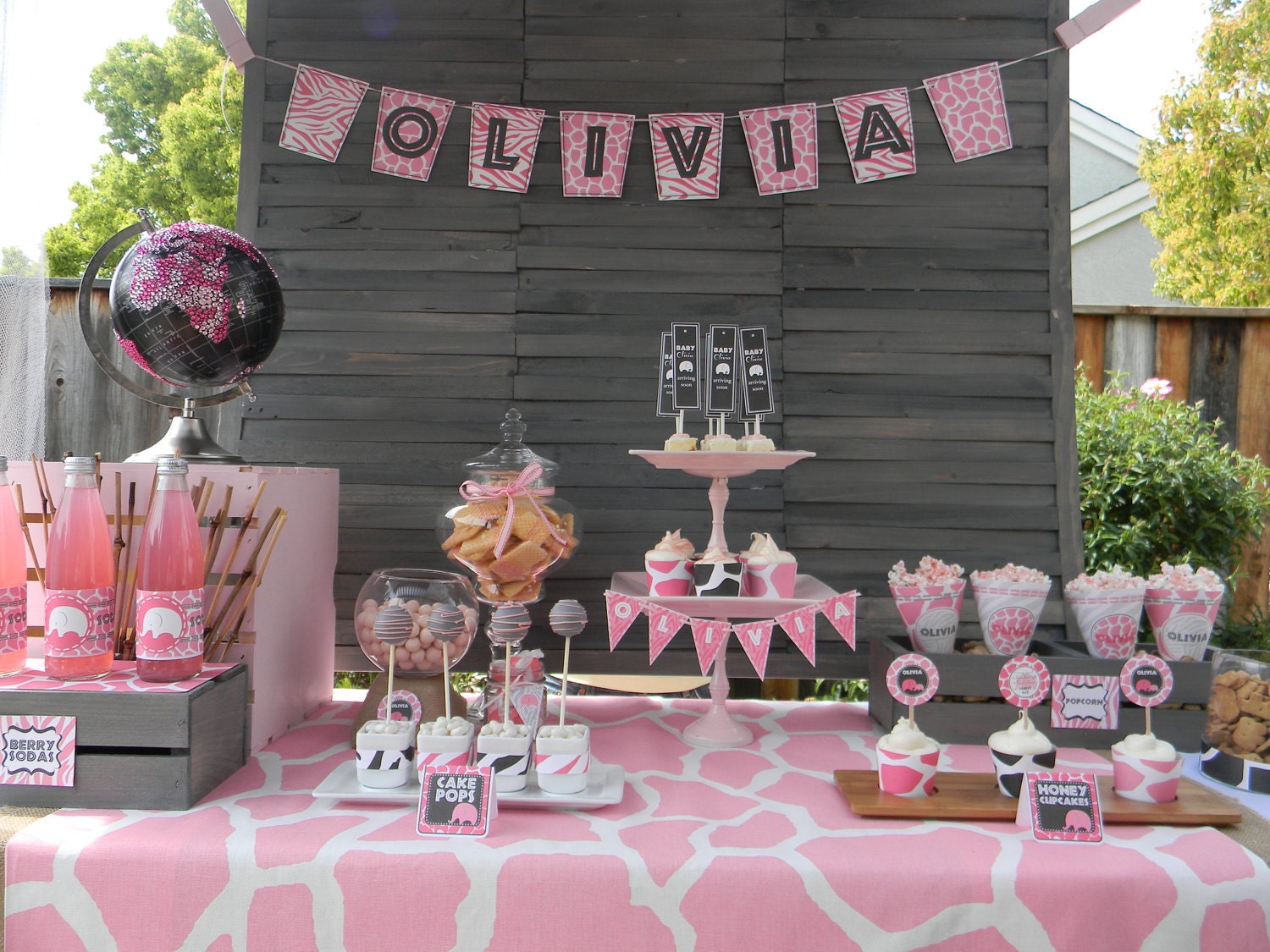 Pink Safari Elephant Baby Shower Printable Collection