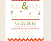Wedding Invitation Set - Chevron Pattern