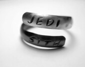 Star Wars Jedi and Sith Stamped Sterling Silver Pseudo Duo Ring