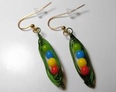 Zelda earrings, Magic Bean, Green Wire