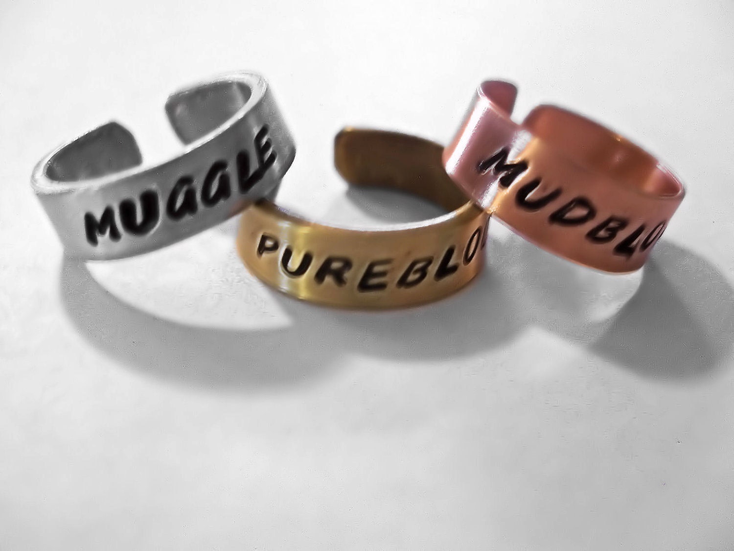 Harry Potter Wizard Blood Status Mixed Metal Ring Set