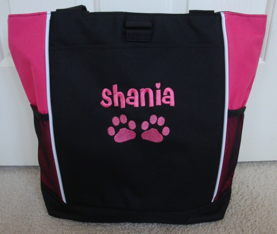 Tote Bag Personalized Paw Prints Dog Groomer by HTsCreations