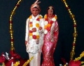 Hindu Wedding Cake Topper Custom Red Burgundy Yellow Unique