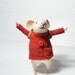 RESERVED FOR VIKY Little Traveler Mouse - unique - needle felted ornament animal, felting dreams made to order