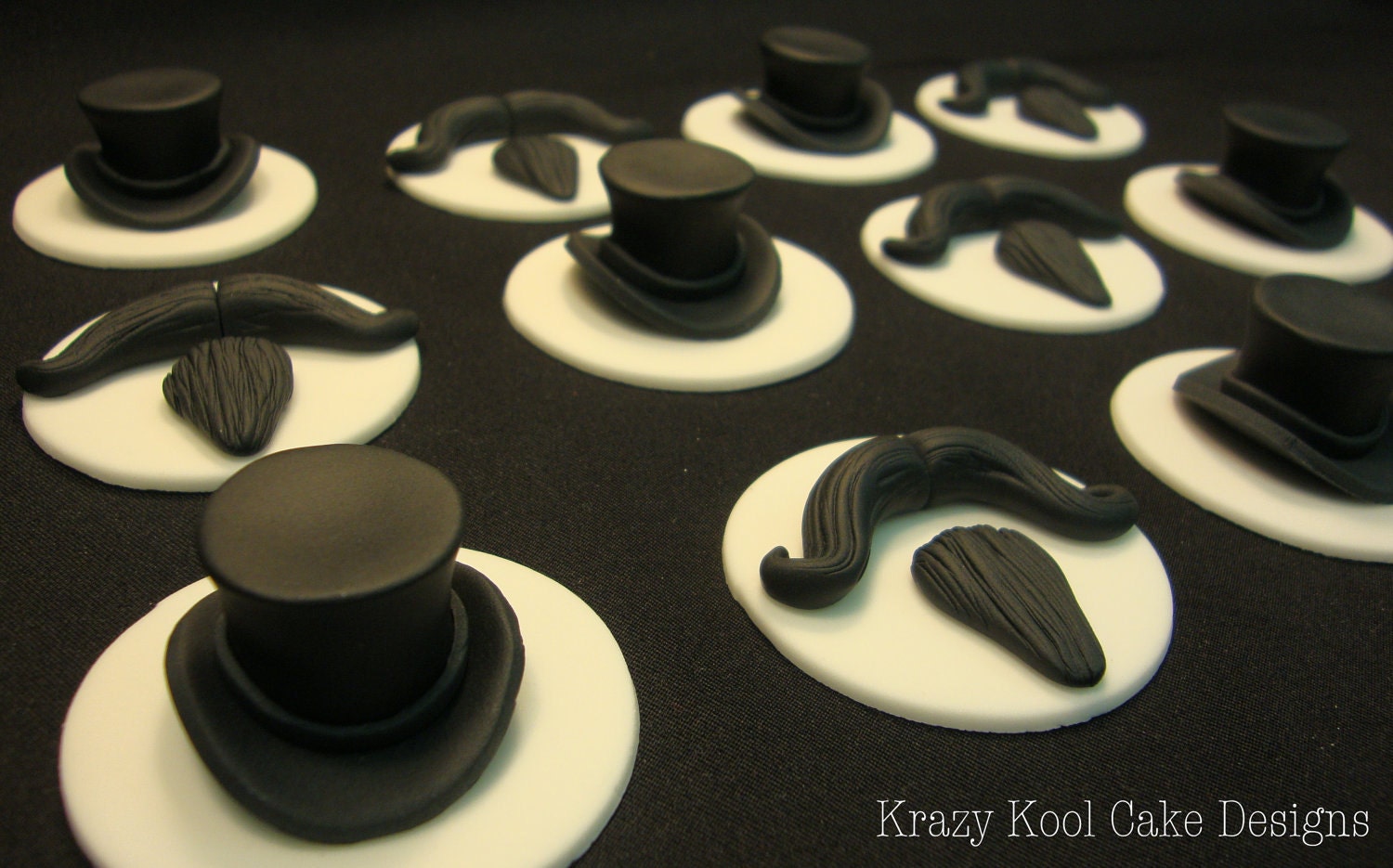 Top Hat, Mustache, and Beard Cupcake Toppers
