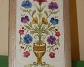 Framed Vintage Hand Sewn Floral Embroidery Folk Art