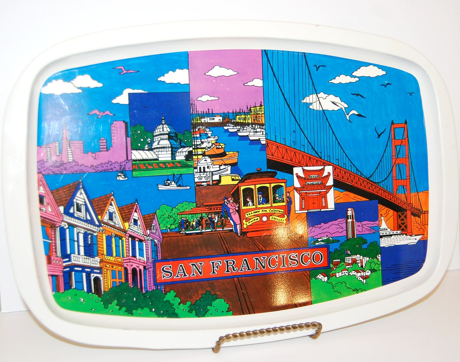 Vintage San Fransicso Metal Serving Tray
