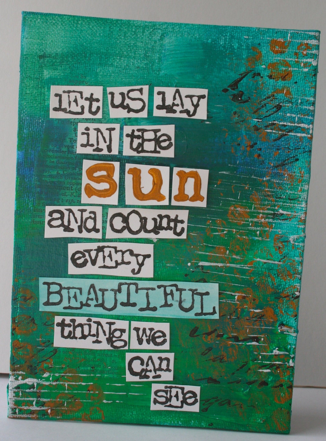 oriGINAL: acrylic canvas "let us lay in the sun..."