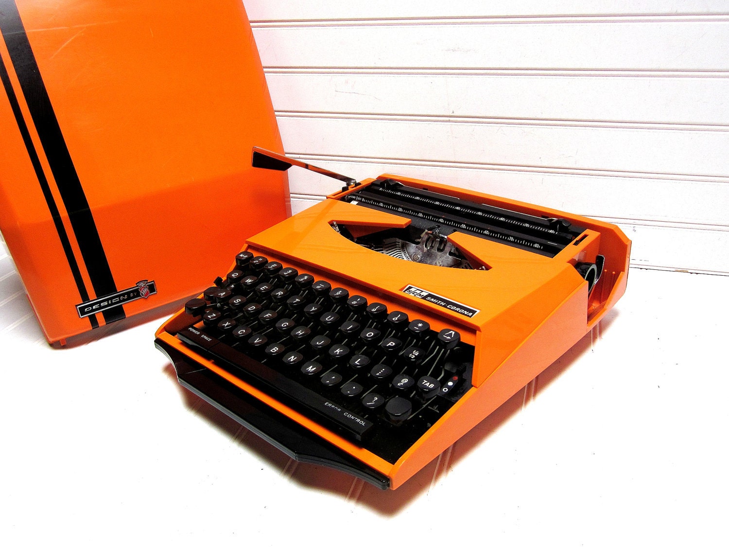Vintage Typewriter Orange Smith Corona Super G Manual Typewriter Ghia Design