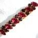 Vintage Rhinestone Hair Barrett Romantic Pink & Purple in Gold tone
