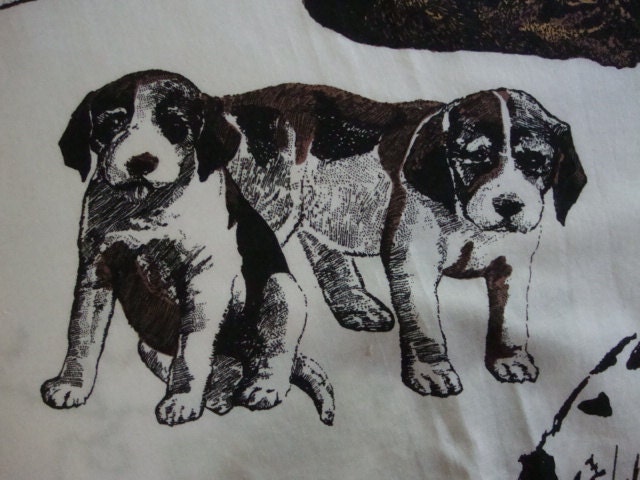 Unusual Novelty Print Fabric 1/2 Yard Remnant: Cats and Dogs
