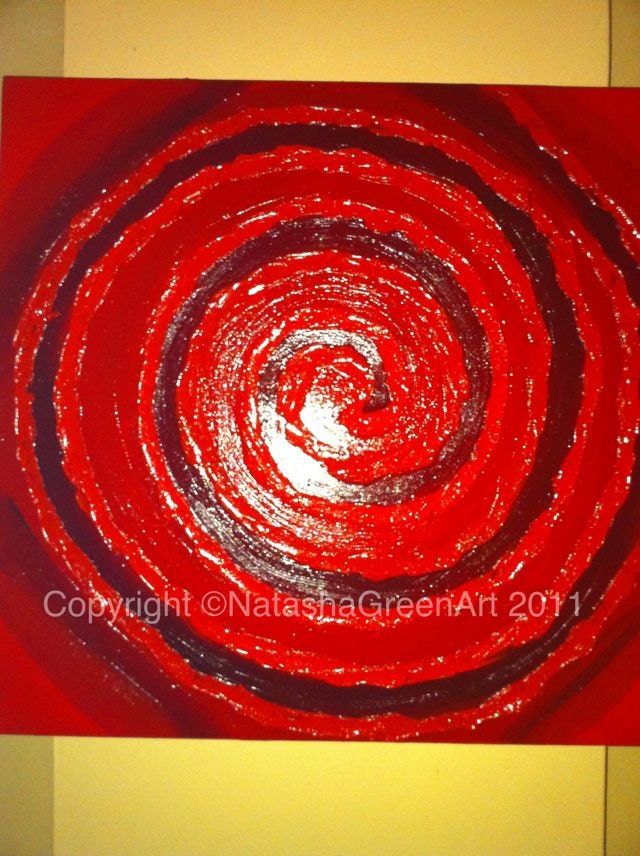 SALE, SALE, SALE. Impasto Acrylic and oil palette knife abstract gallery wrapped canvas painting Title Seeing Red by NatashaGreenArt