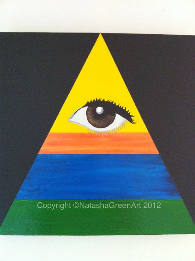 Original Acrylic painting on gallery wrapped canvas Title All Seeing Eye by NatashaGreenArt.