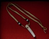 Amazing OOAK Handmade Natural Shed Antler Bone Travel Pocket Pipe Necklace - Native American