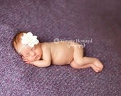 Pale Creamy White Flower Headband Newborn Photography prop