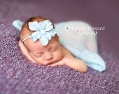 Sky Blue  Flower Headband , Newborn Photography prop, baby headbands