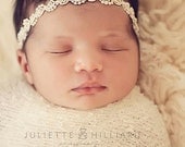 Newborn Headband "Angelina" Newborn Photography Prop, Baby Headband