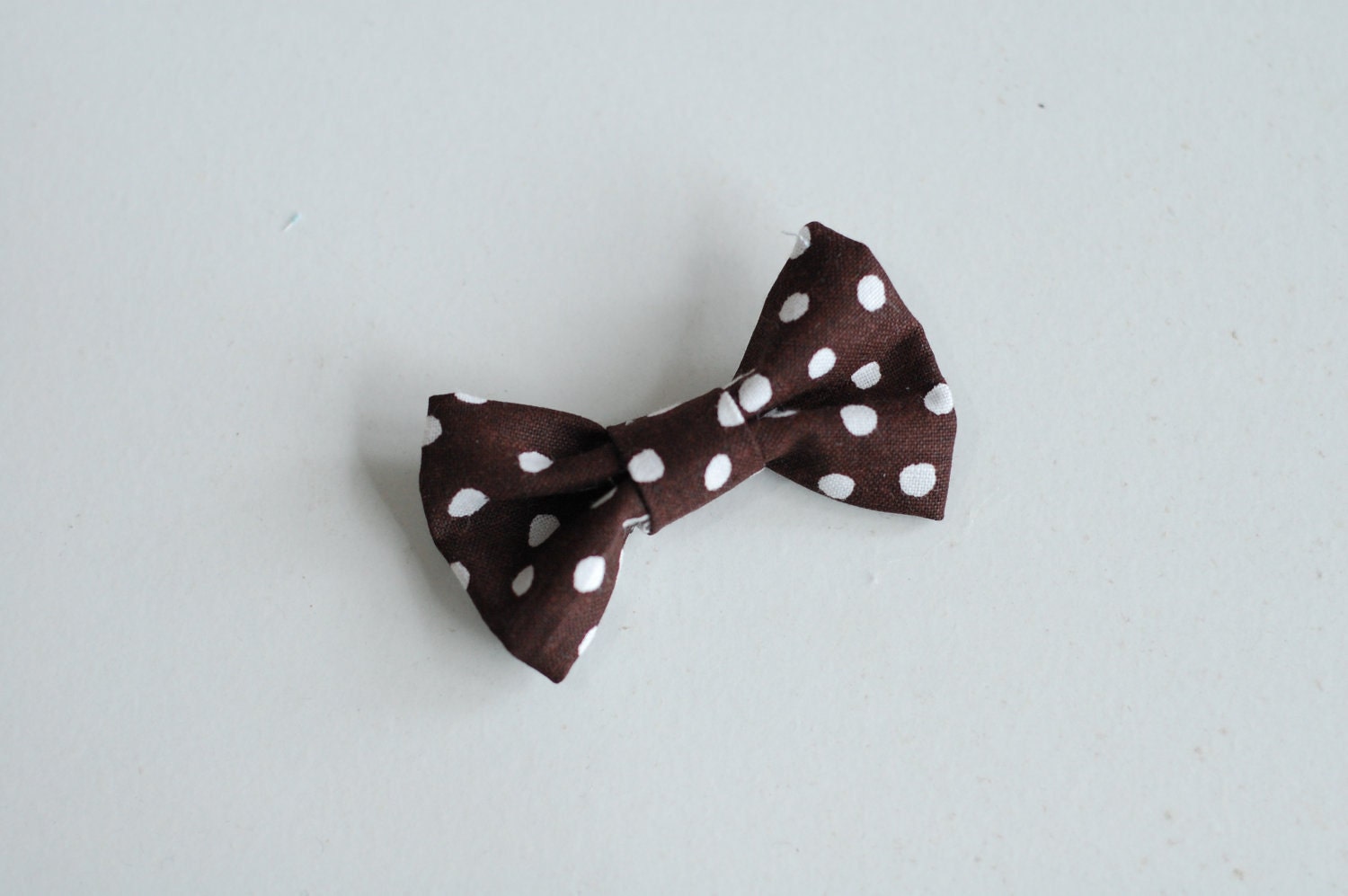 Newborn Chocolate/White Dots Bow Tie, Newborn Photography Props