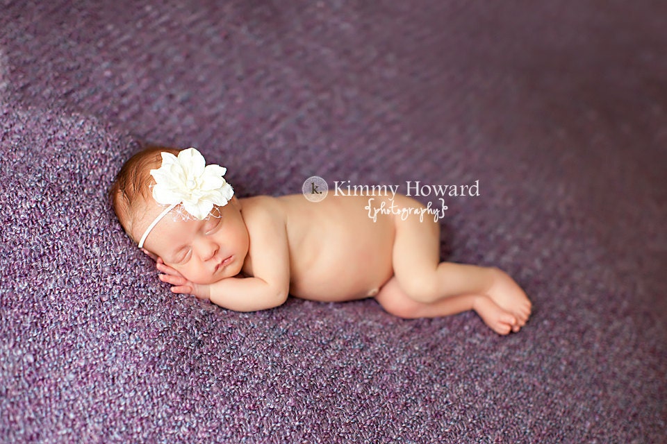 Pale Creamy White Flower Headband Newborn Photography prop