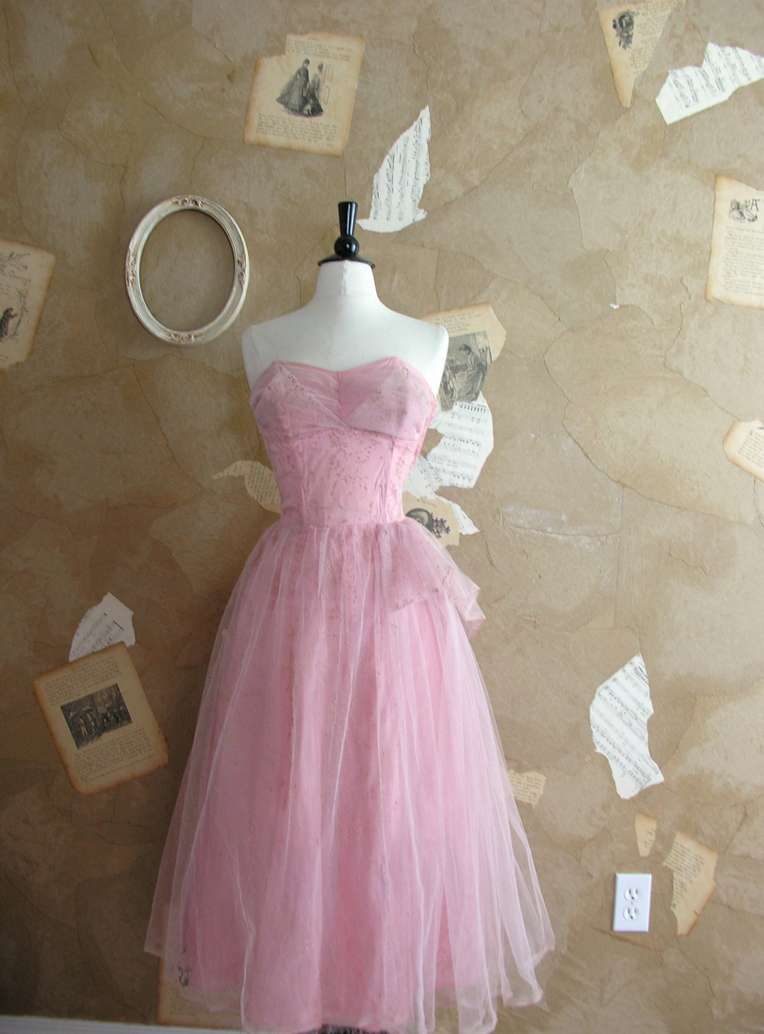 Vintage 1950s Love Letters Dress