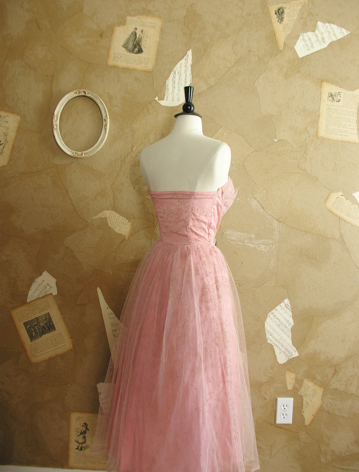 Vintage 1950s Love Letters Dress