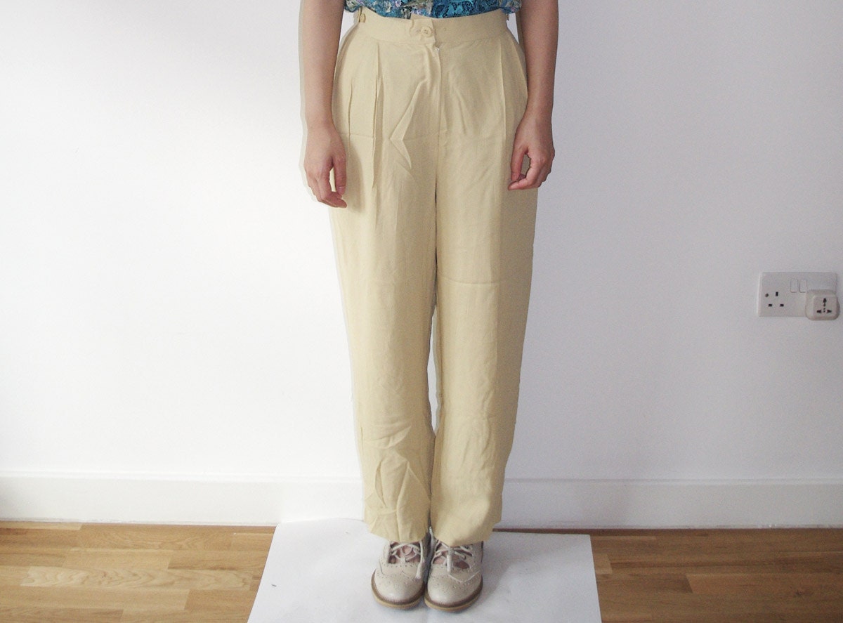 baggy cream pants