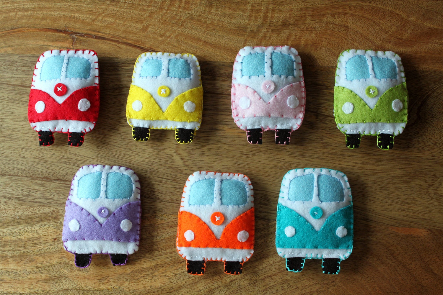 VW Classic campervan Orange Rainbow Toy Plushie Air Freshener Felt