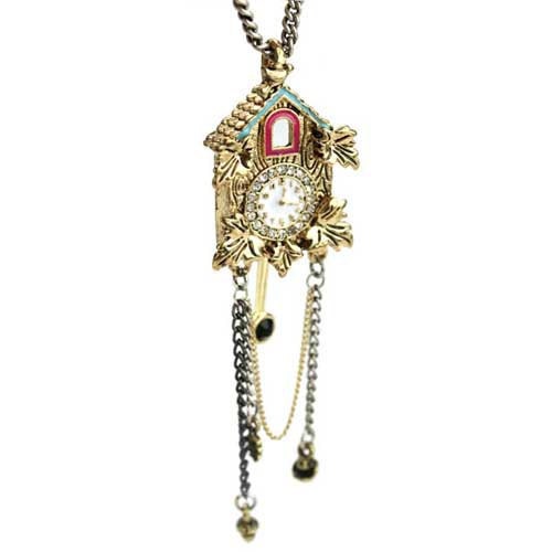 THE CUCKOO clock necklace pendant - jewelry with vintage style