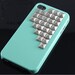Silver pyramid stud Babe Green Hard Case Cover STYLE B ----for Apple iPhone 4 Case, iPhone 4s Case, iPhone 4 Hard Case Style B