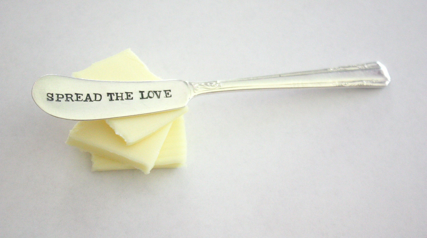 Spread The Love - Custom Hand Stamped Butter Knife - Vintage Gift - For Such A Time Designs - As seen in Boston Globe Magazine