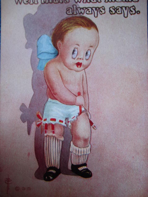 Baby Girl Garter Beltfunny Vintage Postcard thumb