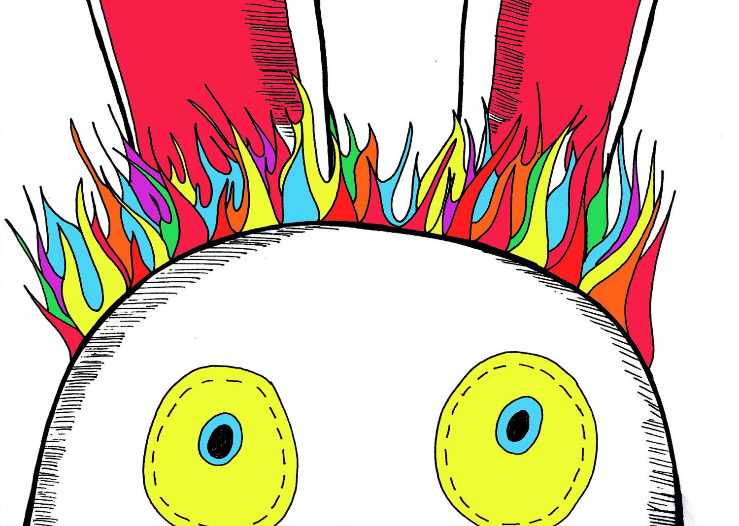 Super SALE - Gumball the Rainbow Bunny - Inspired Artists Series - Print