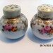 Antique Salt and Pepper Shakers, Handpainted with Gold and Lovely Roses