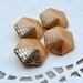 Vintage Tan Glass Buttons with Silver Web Design