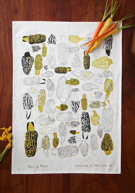 Morels Tea Towel - Gold