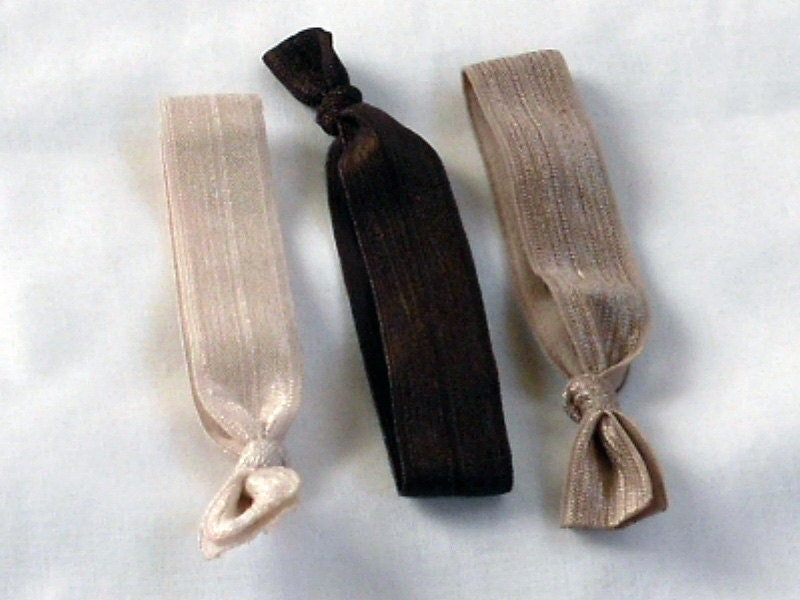 Trendy No Tug Hair Ties, Girls Elastic Hair Ties, Neutral, Brown,Tan, Fall Trend