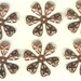 Old Rose Ox Large Pierced Flowers Item 02896 Free Ship