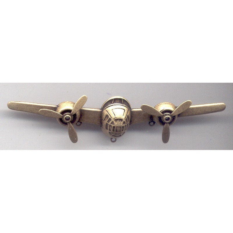 Steampunk Airplane, Two Propellers, Twirling, Four Inches, Item04260