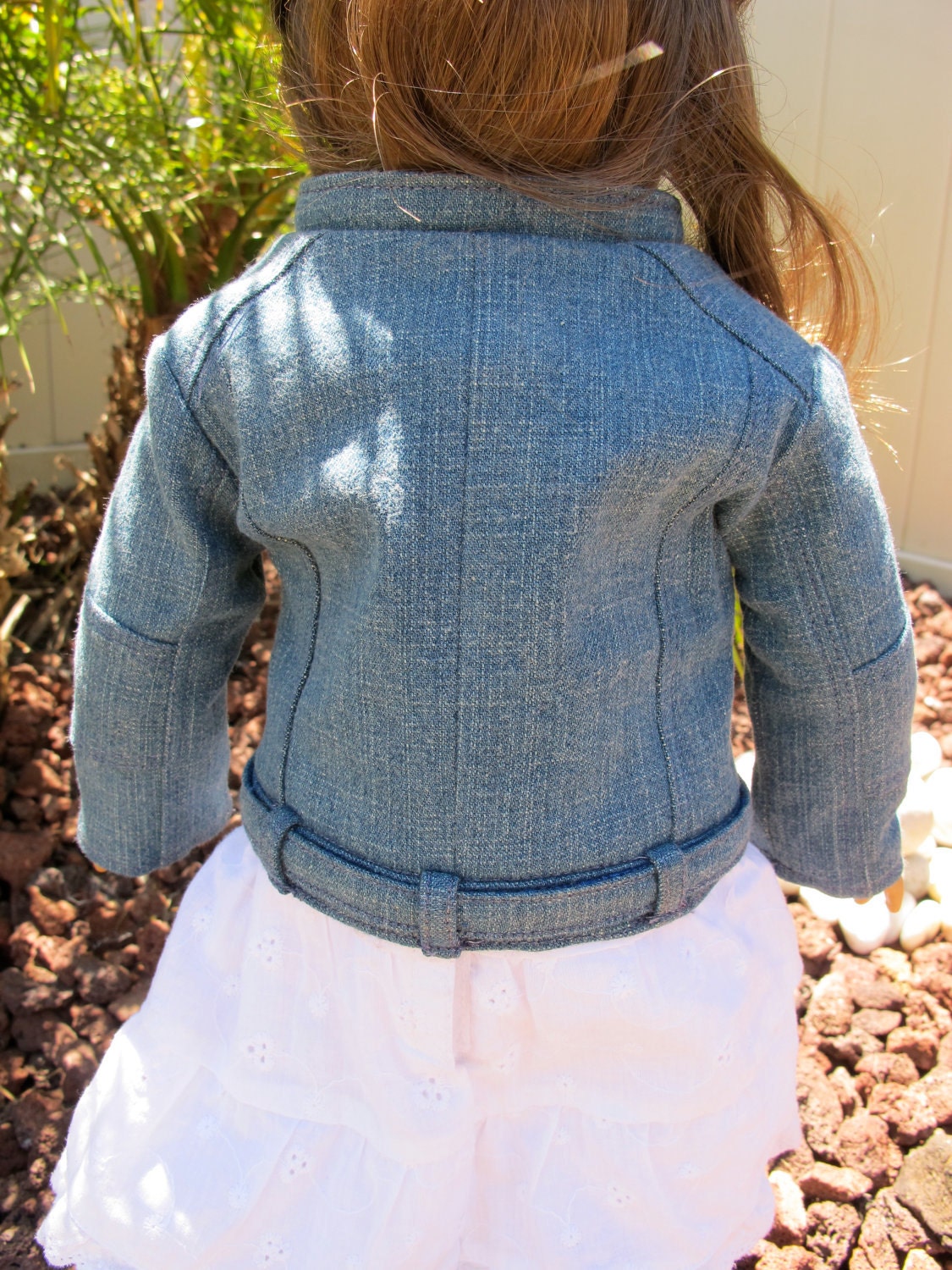 18 inch American Girl Doll Clothing Denim Motorcycle Jacket